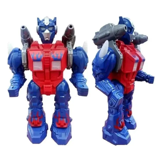 Robot Juguete Camina Luz Sonido Lanza Dardos Armored King Color Rojo - Azul