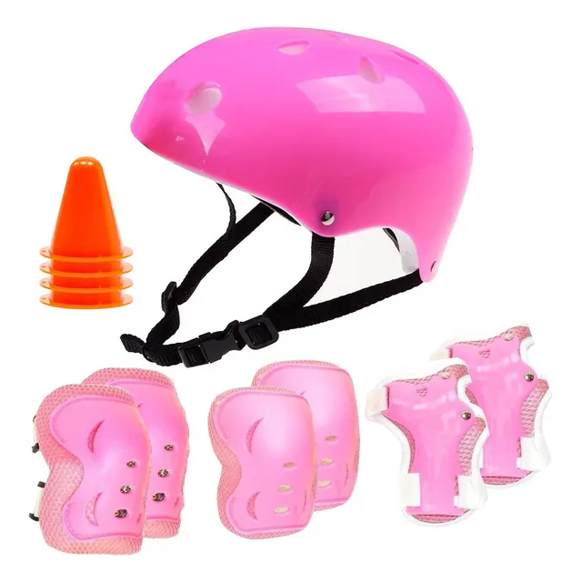 Set Protección Rodilleras Coderas Muñequeras + Casco El Rey