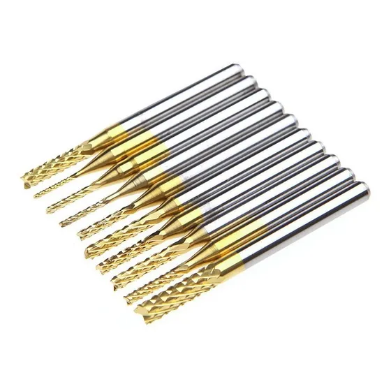 Juego Mechas 1/8 Tungsteno Titanio Dremel Pcb Cnc 0.8-3.17mm