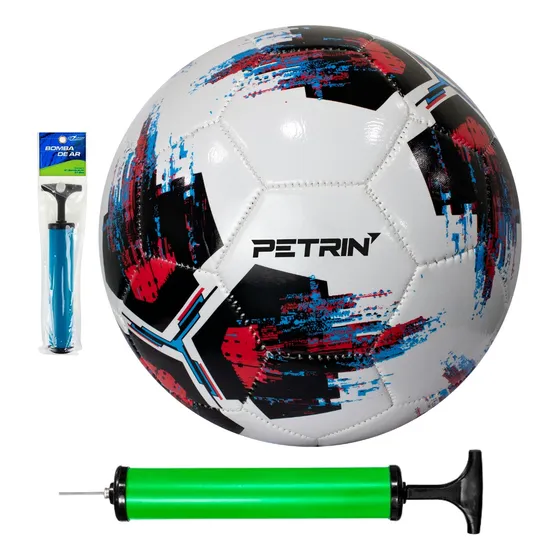 Bola De Futebol Campo N 5 + Bomba Para Encher Com Bico