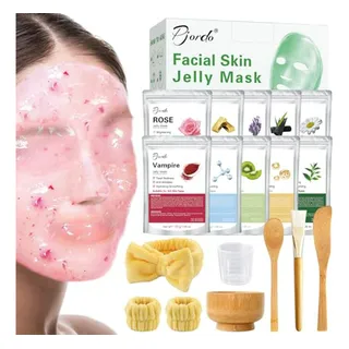 Mascarilla De Gel Profesional Para Faciales, Set De 10 Trata Mascarilla De Gel Profesional Para Faciales, Set De 10 Trata