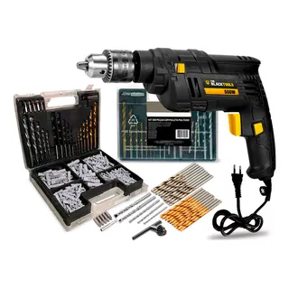 Furadeira De Impacto 3/8 Pol. 10mm 550w + Kit 300 Peças Furadeira De Impacto 3/8 Pol. 10mm 550w + Kit 300 Peças