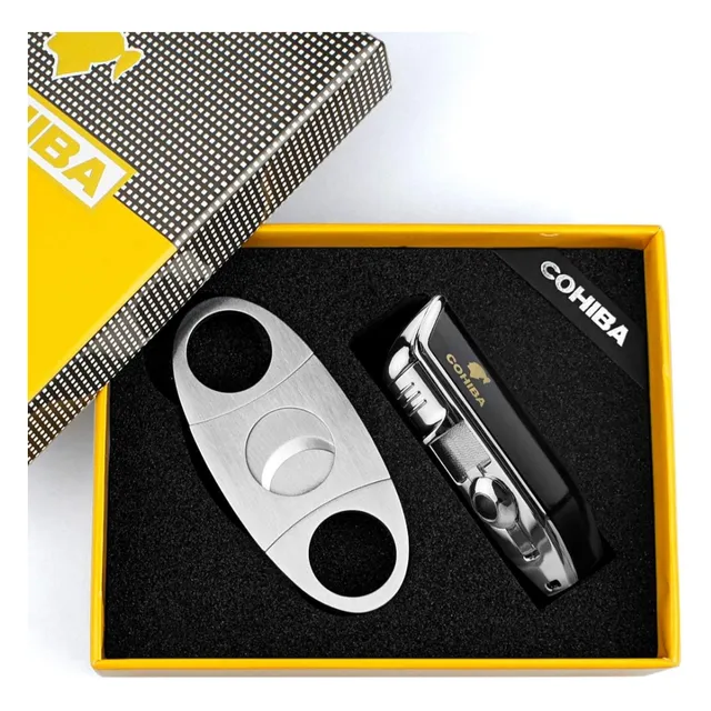 Cohiba Kit De Encendedor Y Cortapuros Para Habanos Y Puros