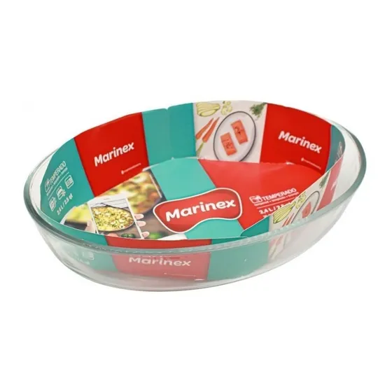 Fuente Asadera Pyrex Vidrio Ovalada Marinex 2.4lts 30x21x6.3