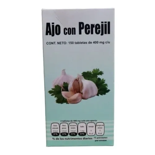 Ajo Con Perejil 150 Tablts 400 Mg C/u Gases Bilis Cba Sabor Sin Sabor