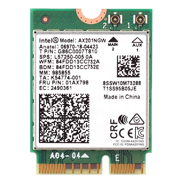 Tarjeta Wifi Ax201ngw Intel Wifi 6 Bluetooth 5 2.4ghz 5ghz