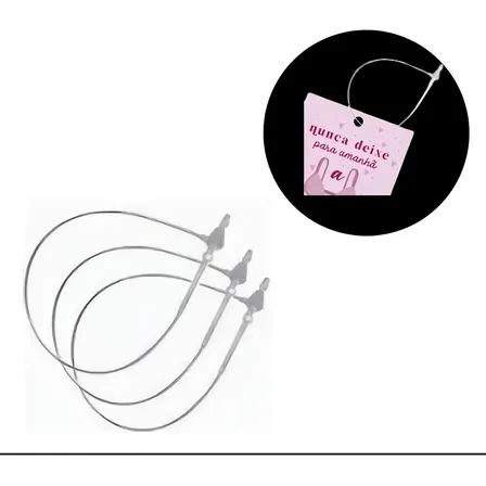 Pino Tag Trava Anel Para Etiquetas Lacre 125mm - 1000unidade Cor Branco