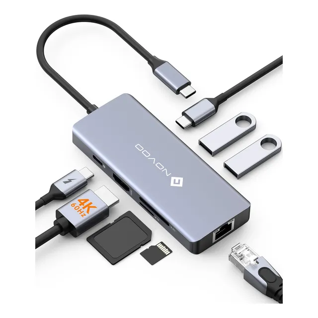 8 En 1 Adaptador Hub Usb Tipo C Ethernet Para Macbook Pro