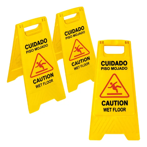 Señal Aviso Atencion Piso Mojado Amarillo Letrero 60x30cm