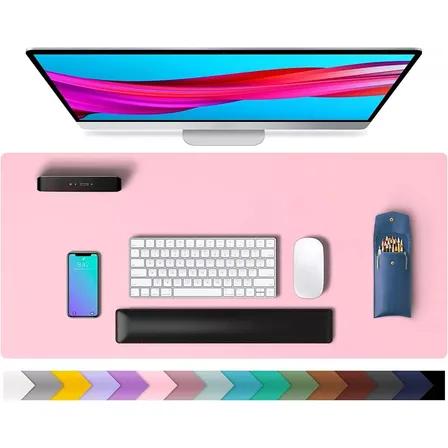 Mouse Pad Mouse Mat Antideslizante Escritorio Ecocuero 80x40 Rosa