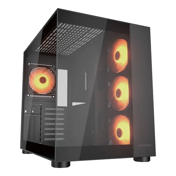Gabinete Gamer Cougar Fv150 Rgb Black 4 Ventiladores Argb Color Negro