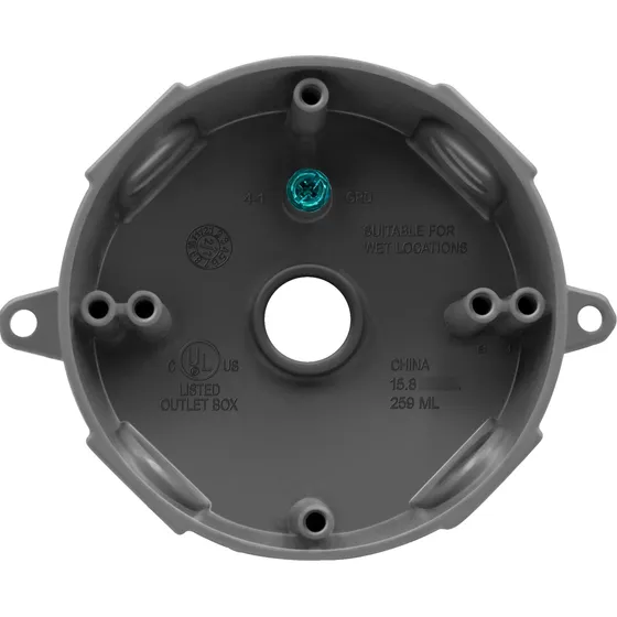 Caja Eléctrica Redonda 4 Pulgadas 5 Tomas Para Exteriores