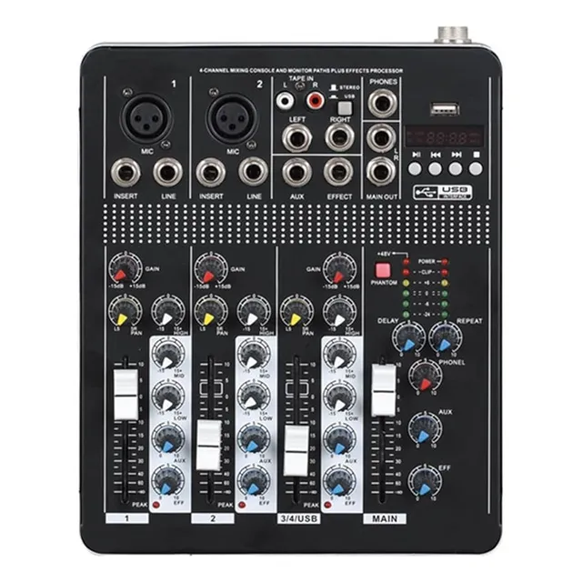 Mezclador De Audio De 4 Canales T4-usb Mixer