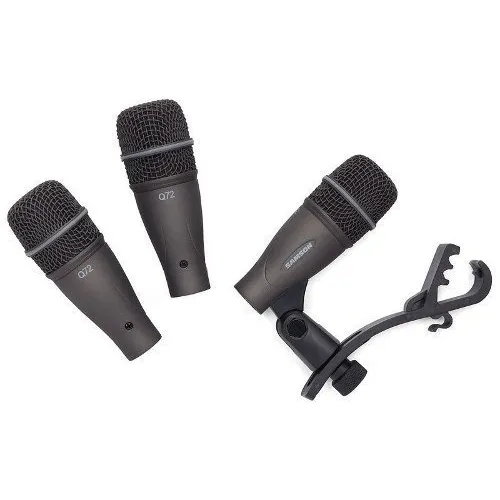 Set De 3 Microfonos Para Bateria Con Soporte Samson Dk703