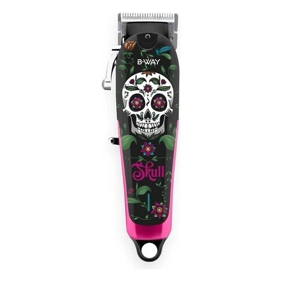 Cortadora de pelo B-Way Skull rosa y negro 220V