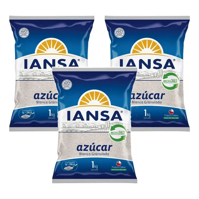 Azúcar Iansa  1 Kilo Pack 3 Unidades