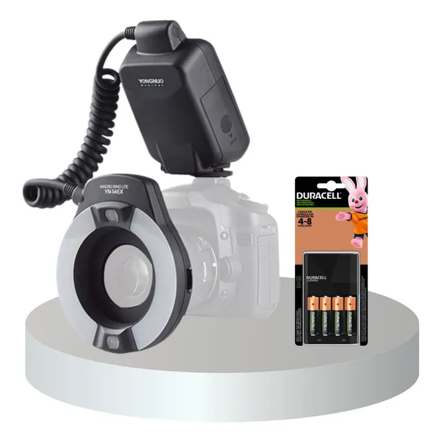 L3nz Ring Flash Yn14ex Y Pilas Recargables Duracell+cargador