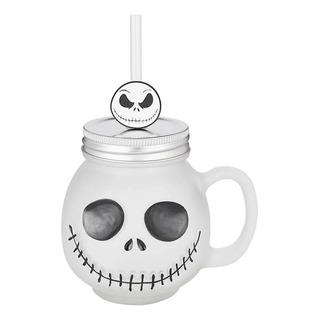 Vaso Mason Jack Skellington Dibujos Animados Con Tapa. Vaso Mason Jack Skellington Dibujos Animados Con Tapa.