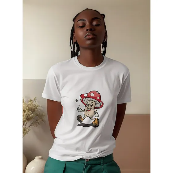 Remera Holgada Hongo Feliz Alta Remera