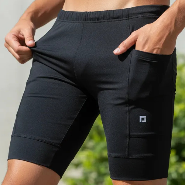 🤓Shorts De Compressão P/ Corrida Masculino C/ Bolsos Laterais