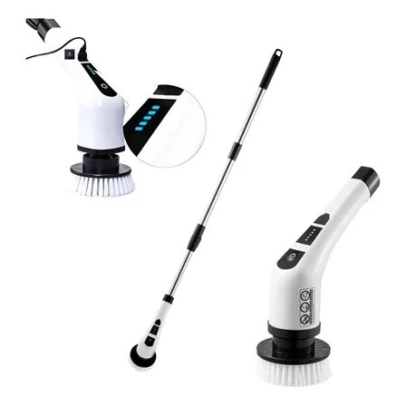 9 Em 1 Escova Elétrica Giratória Limpeza Giratório 360 Branco