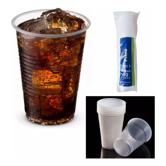 Vaso Desechable Económico Transparente Numero 8 - 200 Piezas