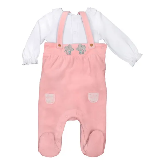 Conjunto Bebé Jardinera Ratoncito Niña Plush Infanti W25