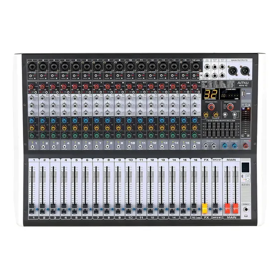 Mesa De Som Amw AG16 v2 Dsp 16 Canais Xlr Mp3 Record 127/220V