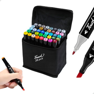 Estojo Bolsa Canetinhas Marca Texto Ponta Dupla Kit 36 Cores Estojo Bolsa Canetinhas Marca Texto Ponta Dupla Kit 36 Cores