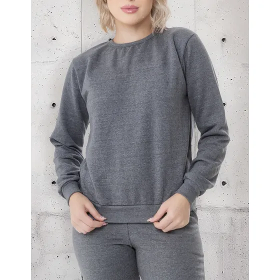 Buzo Dama Sweater Basico De Algodón Con Felpa Calidad Precio