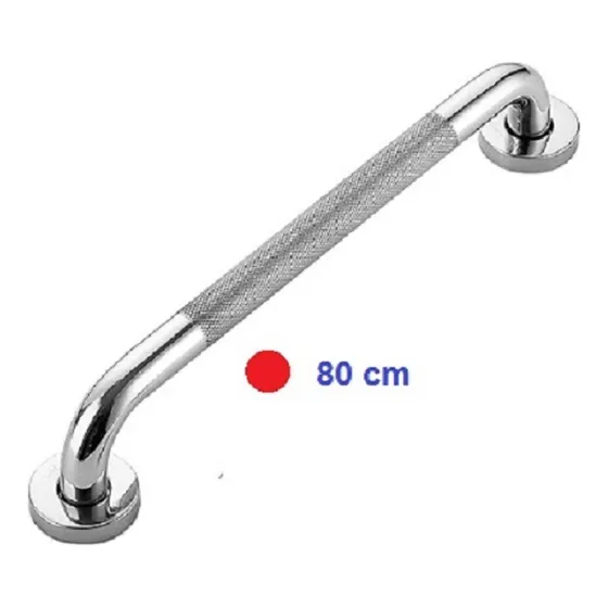 Barra Para Baño 80 Cm Cromada Biselada Para Seguridad
