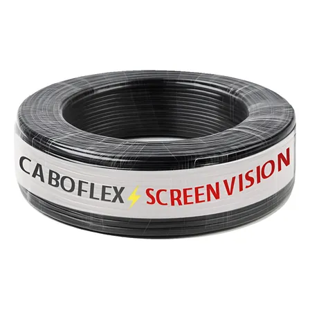 Fio 2,5mm Cabo Flexível Rolo Com 100 Metros Elétrico 750v Cor Preto Marca Screen Vision