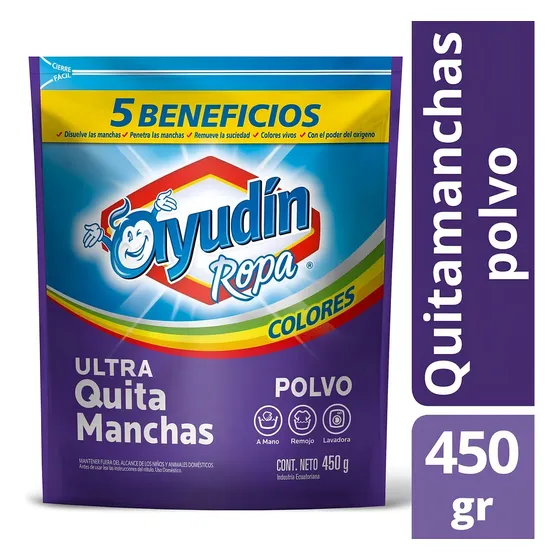 Ultra Quitamanchas En Polvo Ayudín Ropa Color 450 Gr