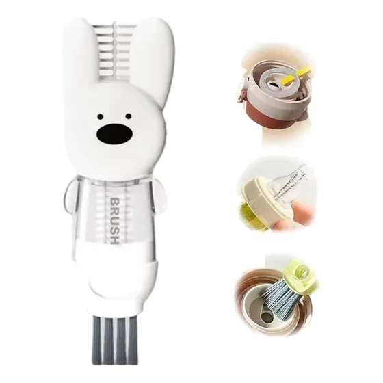 Cepillo Limpieza Multiuso Botellas Mamaderas Detalles 4en1 Color Blanco