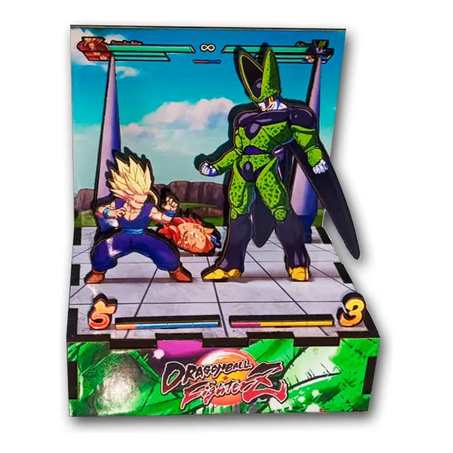 Diorama 3d Madera Dragon Ball Gohan Vs Cell + Regalo