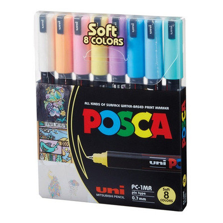 Pc-1mr Set Marcadores Posca X8 Colores Pastel Pc-1mr Set Marcadores Posca X8 Colores Pastel