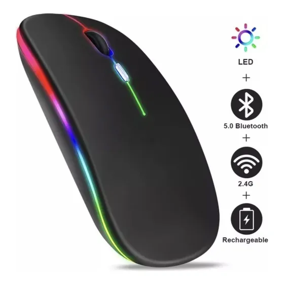Mouse Inalámbrico Recargable 2.4ghz Wireless Bluetooth Luz
