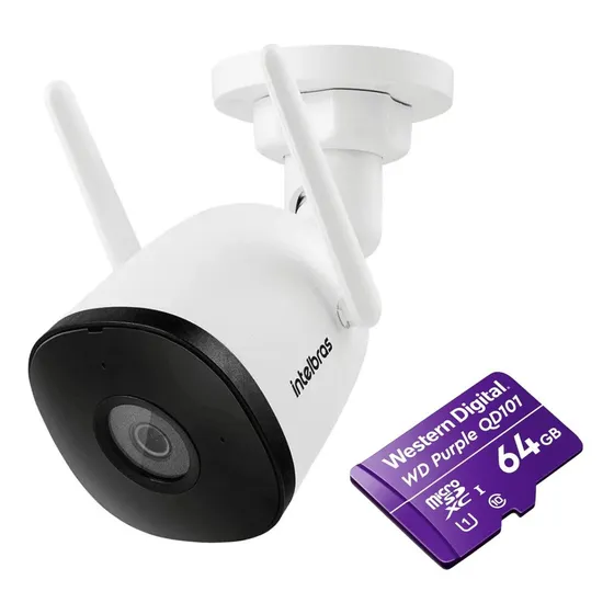 Combo Câmera Wifi Mibo Im5 Sc Intelbras + 64gb Wd Purple