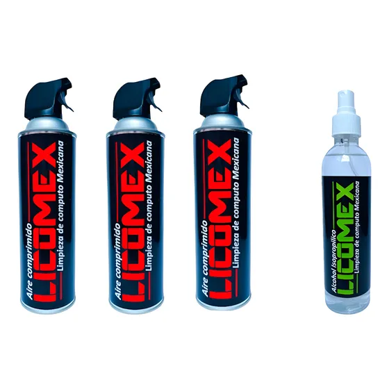 3pz Aire Comprimido 1 Pz Alcohol Isopropilico 250ml Y Paño