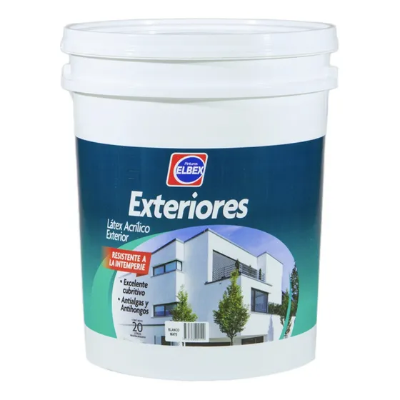 Látex Exterior Elbex X 20 Lts Color Blanco