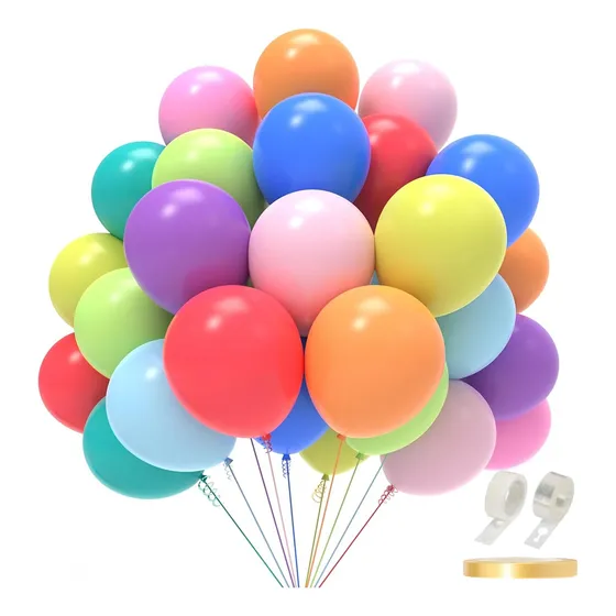 100 Globos Decoracion Fiesta Látex Globos Mate Pastel Kit