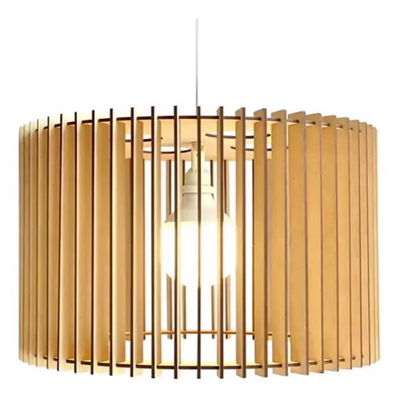 Lampara Techo Colgante Moderna Recta Nórdico Mdf 40x25