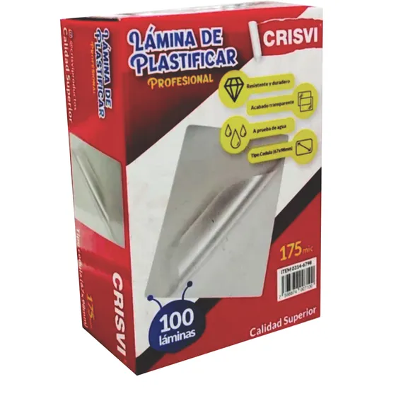 Lámina Para Plastificar Cédula 175 Micras  100un