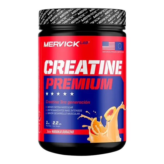 Suplemento En Polvo Mervicklab Creatine Premium Pote 1kg Sabor Naranja/Durazno