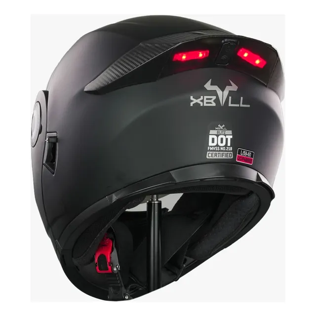 Casco Negro Certificado Luz Led Abatible Ns Moto Dot Xbull Diseño Blitz 801 Zero Tamaño Del Casco L
