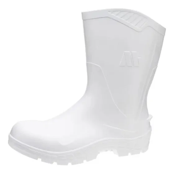 Bota De Pvc Com Forro Marluvas Cano Médio 25cm Branco Nº39