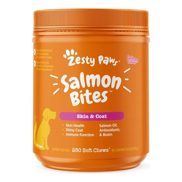 Aceite De Salmón Omega 3 Zesty Paws 250 Soft Chews