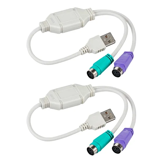 Adaptador Convertidor Usb Macho A 2 Ps2 Hembra (2 Piezas)