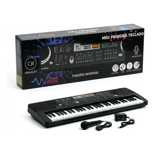 Teclado Musical Infantil Meike 61 Teclas Mk-313 Kids - Led Cor