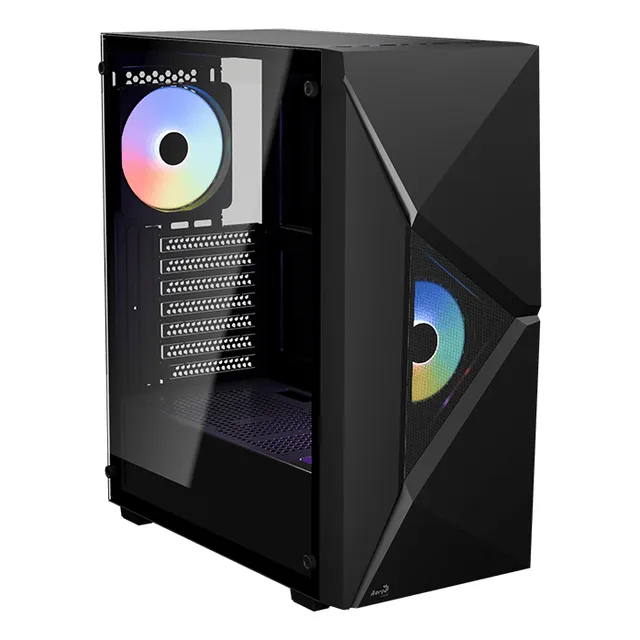 Gabinete Gamer Aerocool Gabinete Player 2 Ventiladores Frgb Color Negro